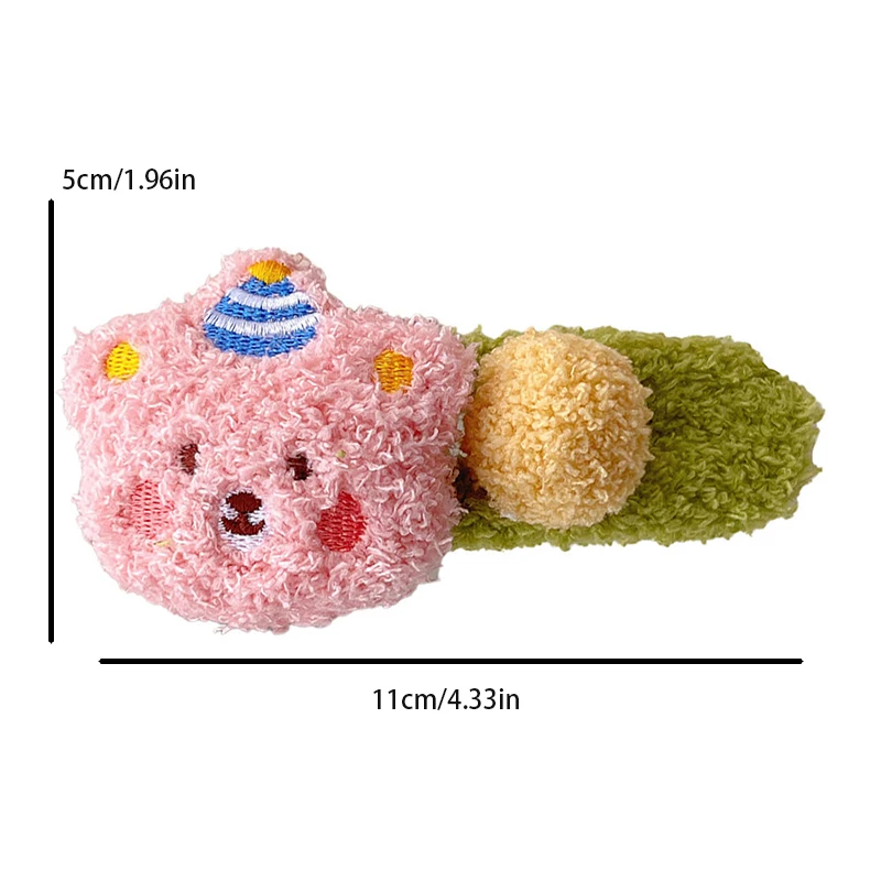 Plush Bear Hair Clip for Women Fashion Large Duckbill Clip Sweet Cute Girl Side Clip Hairpin