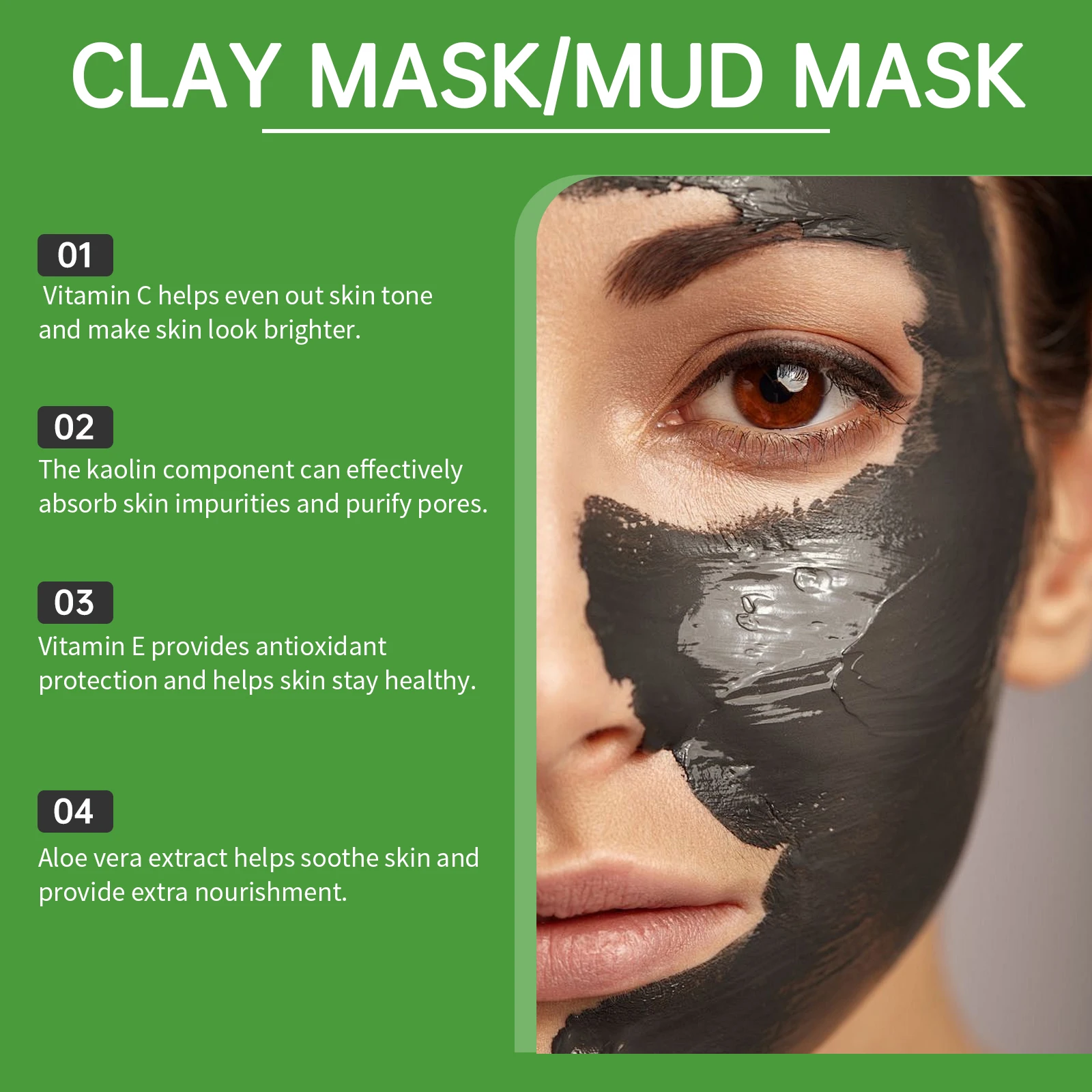 Jaysuing – masque de boue aux minéraux de la mer morte, nettoie les Pores, contrôle du sébum, alimentation en profondeur, hydratation efficace, éclaircissant, soins pour la peau du visage
