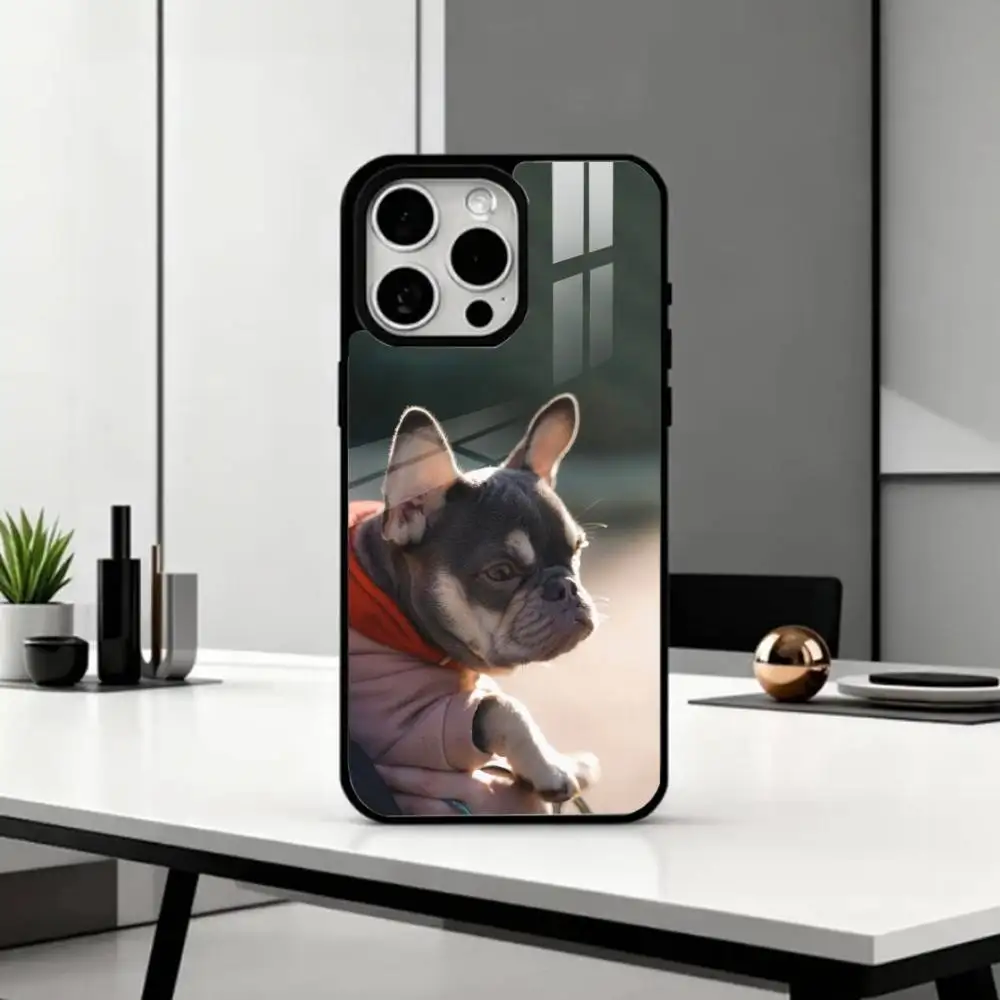 حافظة هاتف لطيفة على شكل بولدوج فرنسي لهاتف آيفون 17,16,15,14,13,12,11 Plus,Pro Max Magnetic للشحن اللاسلكي Magsafe #2