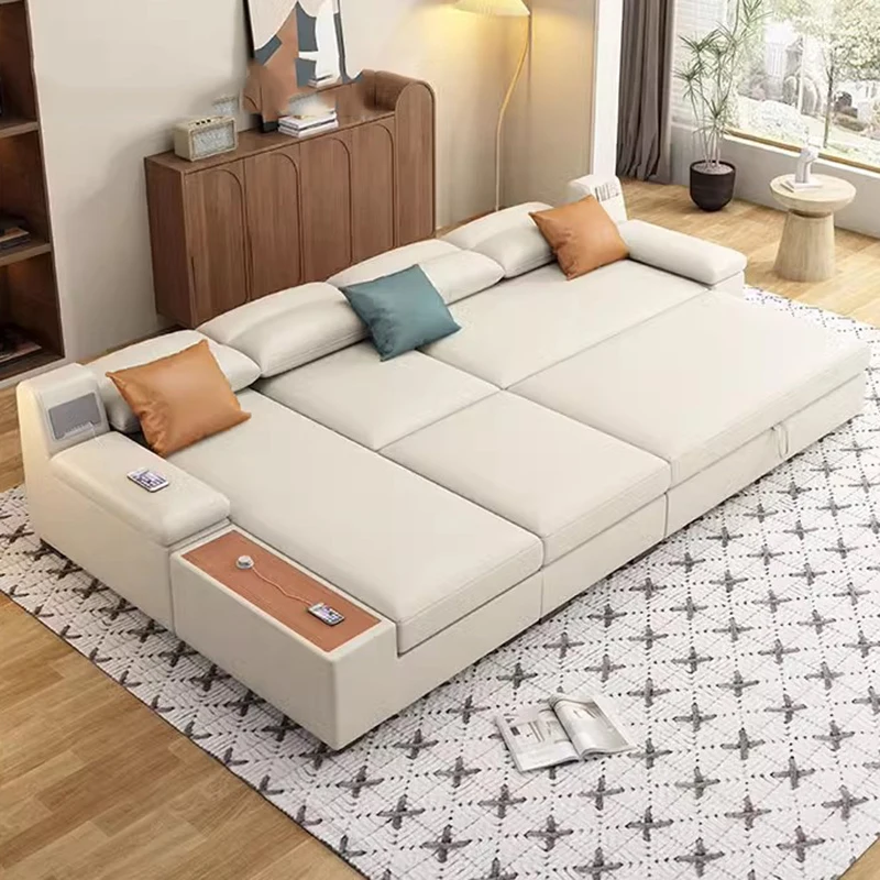 Apartment Storage Multifunctional Sofa White Adjustable Unique Filling Multifunctional Sofa Cushion Soft Salon Meuble Furniture