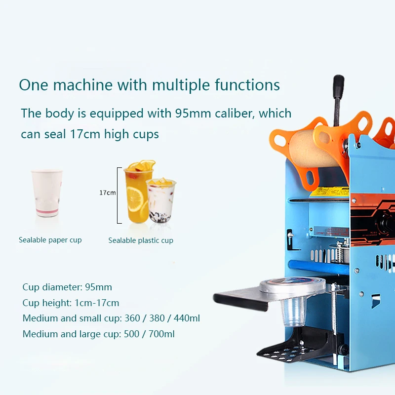 Bubble Tea Shop Equipment Small Pearl Milk Tea Cup Sealing Machine Manual Cup Sealer Boba Tea Machine