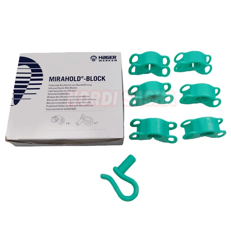 7Pcs/Box Hager MIRAHOLD-Block Dental Mouth Openers Bite Blocks Silicone Spring Bite Block  Mouth Props Cheek Retractors