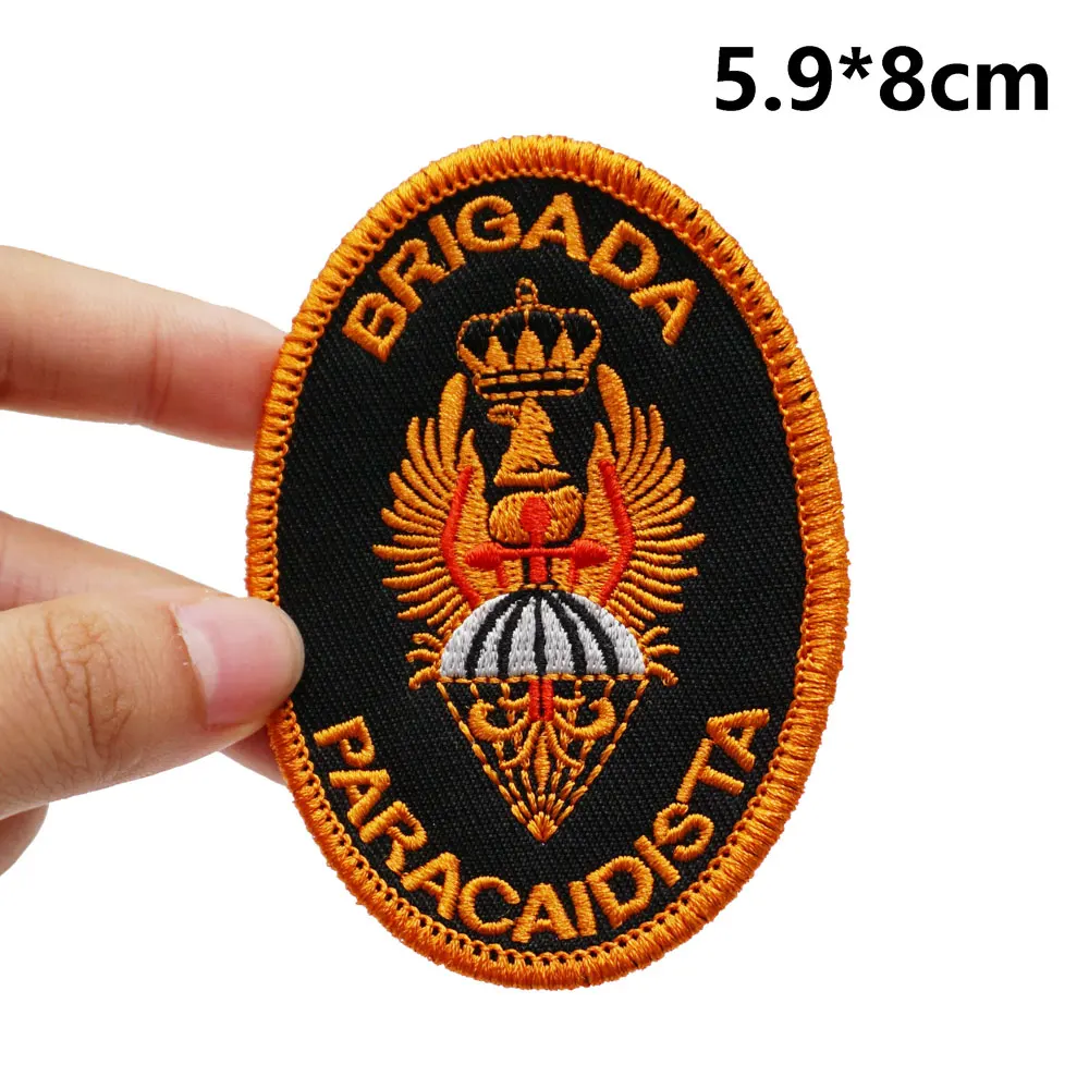 Parches bordados tácticos Brigada paracaidista con respaldo de gancho y bucle para mochilas, ropa, accesorios militares