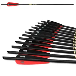 LAIXING Carbon Crossbow Bolt,20Inch Archery Crossbolt Arrows Fletching 4Inch Vane with Replaceable Field Points Tips 12 PCS