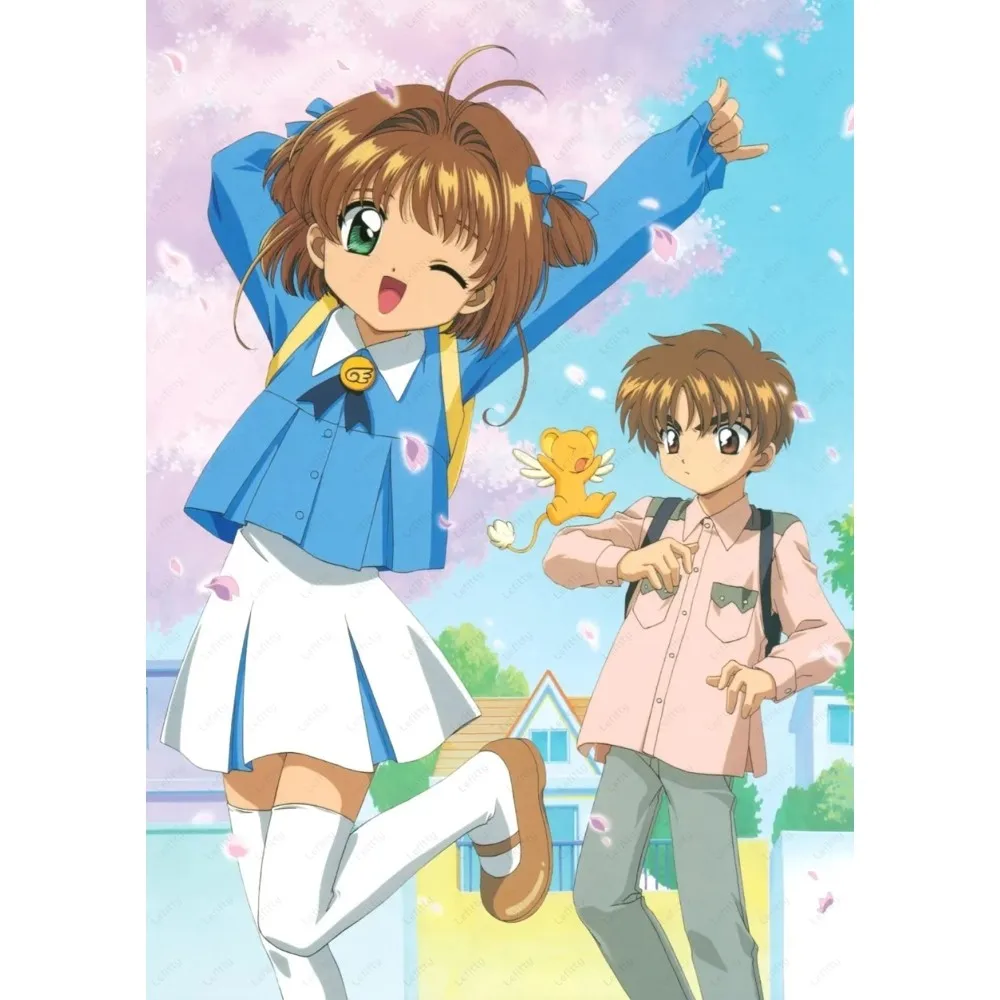 C-Card CaptorS S-Sakura Kawaii Pink Girl Poster Sticky Wall Art Printing Wasserdicht Home Living Bed Room Bar Ästhetisches Dekor – Detail 31