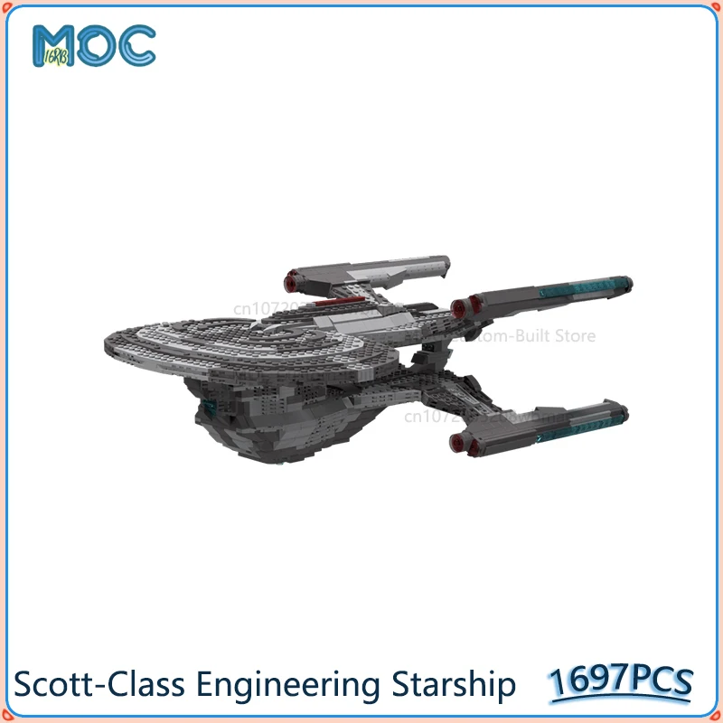 Scott-Class Engineering Starship Space Model MOC Building Blocks Assemble Bricks DIY Creative Collection Xmas Toys Gifts 1697PCS