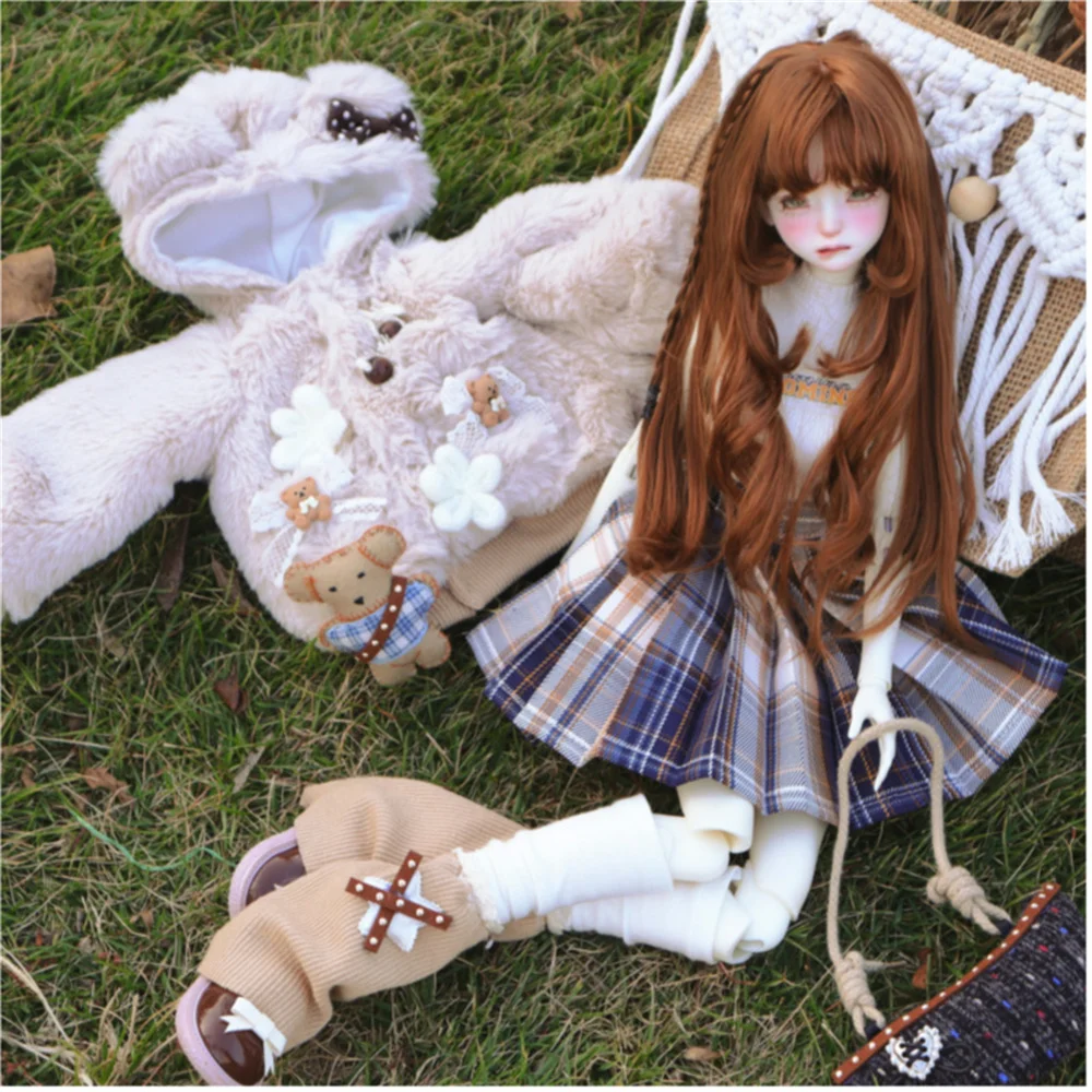 

BJD doll clothes for 1/4 size gray suit Campus style pleated skirt autumn suit BJD doll clothes doll accessories