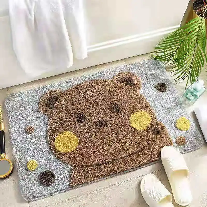 Bathroom Mat Cartoon Washable Cute Water Absorbent Non-slip Quick Dry Home Textile Bedroom Soft Household Doormats Decor New