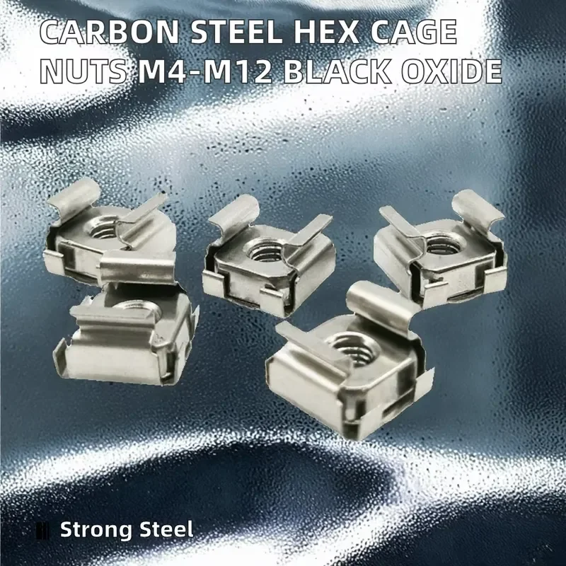 High Quality Carbon Steel Flat Head Hex Cage Nuts Right Hand M4-M12 Black Oxide Metric Sizes Healthcare Application Class 10
