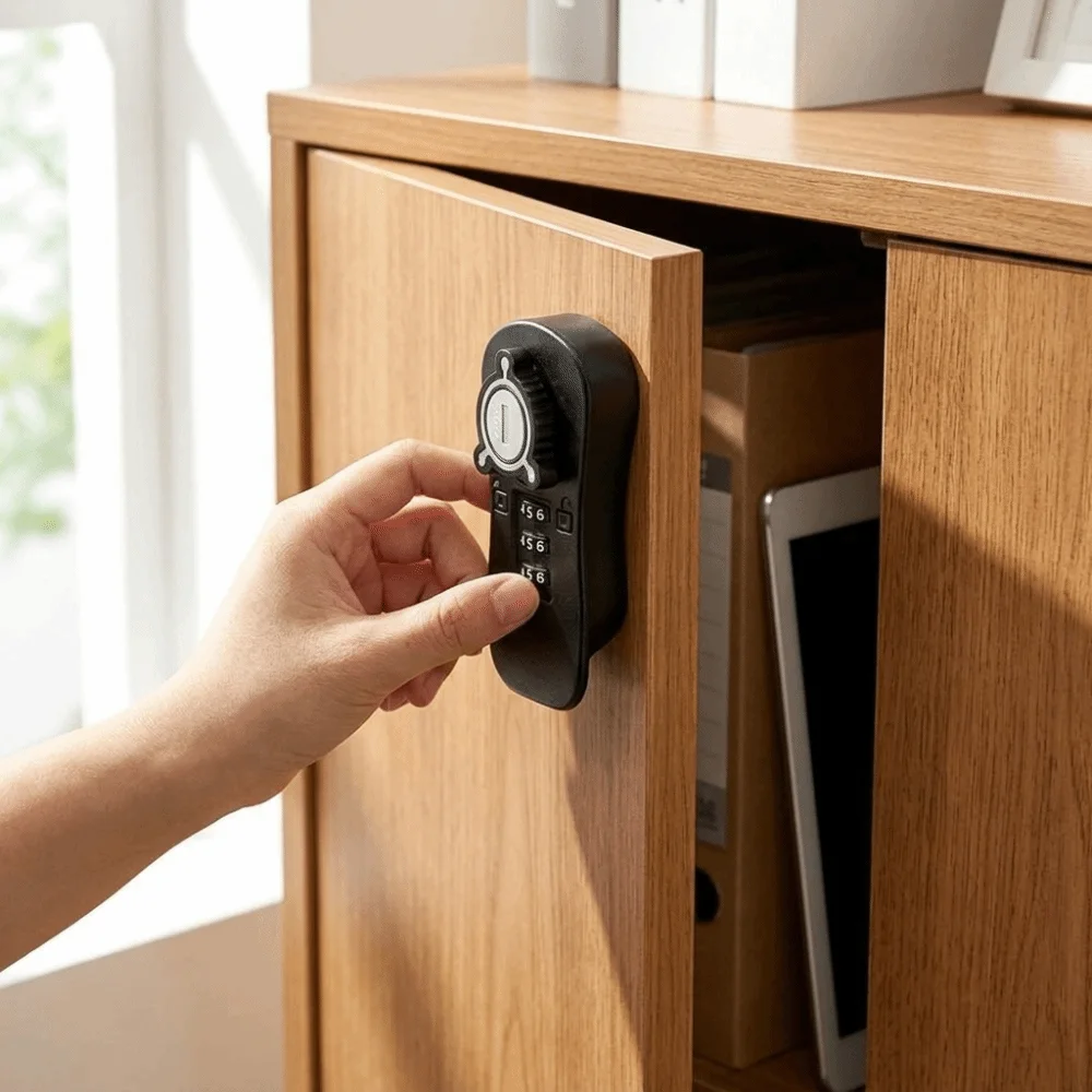 Three Digit Adjustable Password Cabinet Lock Metal Accessories Surface Anti Rust Cam Lock Solid Plastic Stable Structure