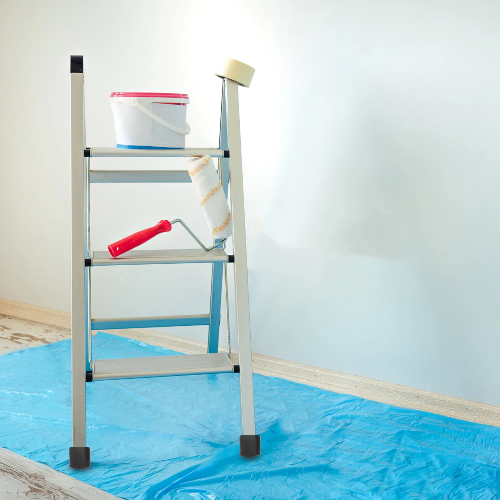 

4pcs Ladder Feet Covers Non-Slip Silicone Pad For Floor Protection Extension Ladder Leg Protector Durable Bumper