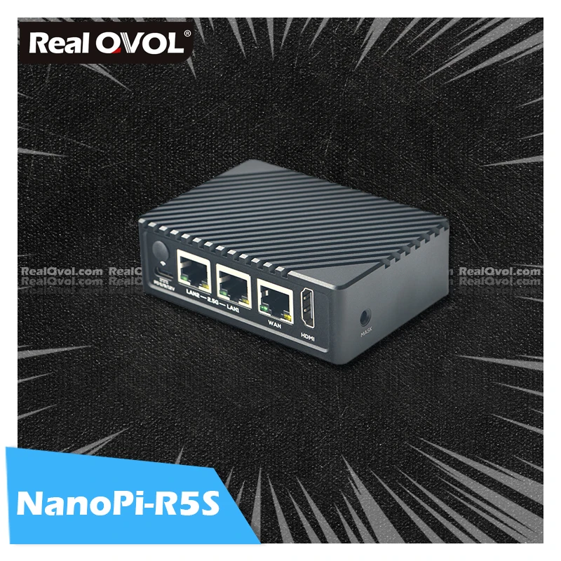 

RealQvol NanoPi R5S Rockchip RK3568B2 A55 Dual 2.5G Ethernet Port Support M.2 WiFi Module HDMI2.0 Linux/Openwrt/Debian/Ubuntu