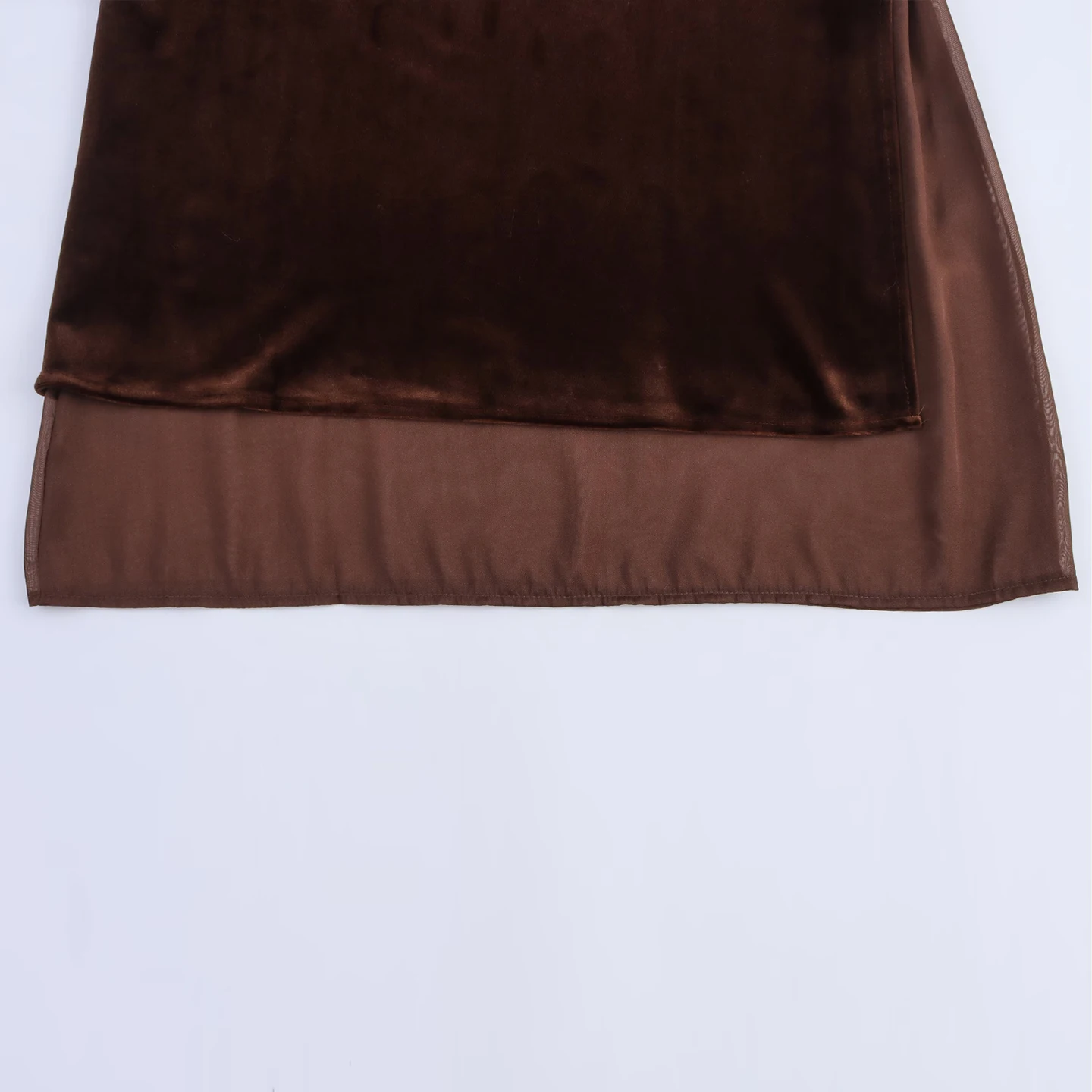 تنورة منقسمة من المخمل والشيفون مع خصر مطاطي للنساء لخريف 2025 تنورة نسائية عصرية مناسبة #3