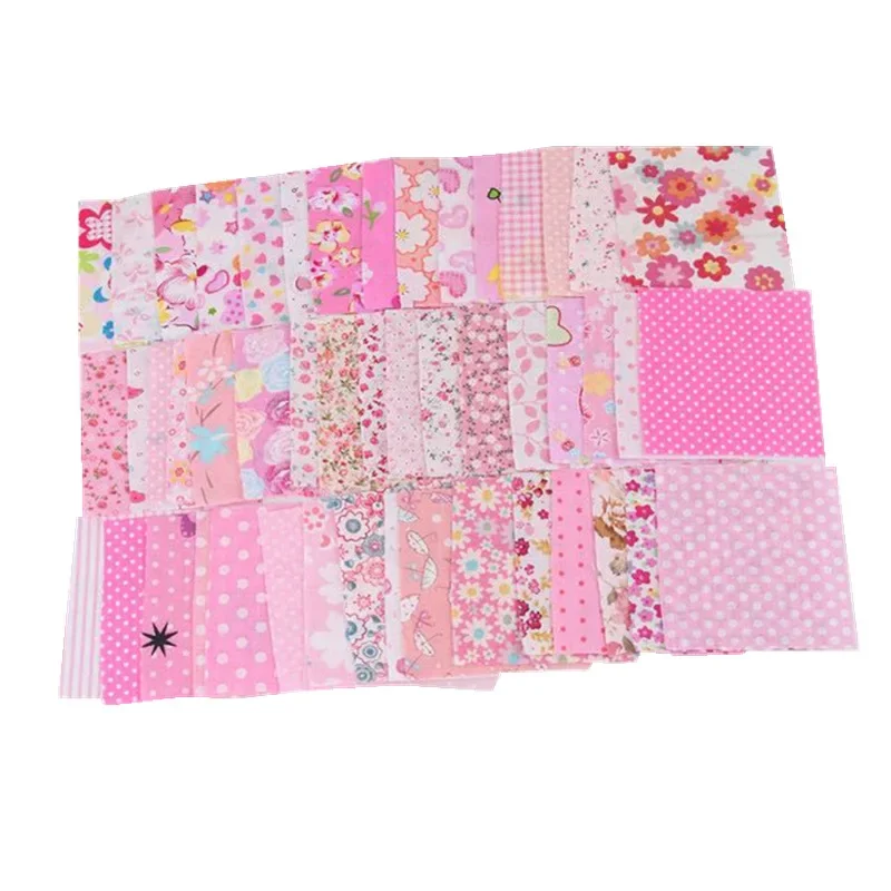 50pcs DIY Floral Fabric Floral Printed Cotton Cloth Sewing Quilting Fabric for Patchwork Needlework Handmade Material 10*10cm