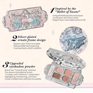Çiçek Bilir, Kuğu bir Bale Gölge Paleti, Mat finish İnce Pırıltılı, Paleti İnci Yüz, göz Farı Glitter, 6 renkler Paletteki 6 büyük satış, kitap-no. 3