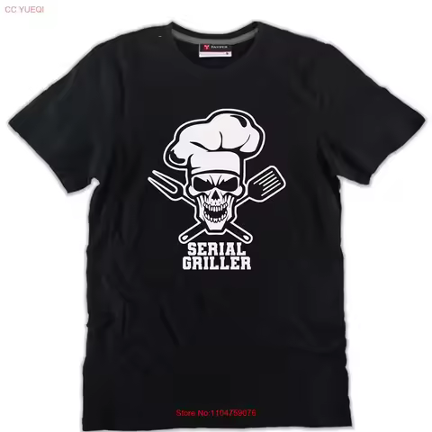 Black Serial Griller t shirt cotton funny friend gift idea vintage Washed Unisex graphic Stretched designer clothes homme