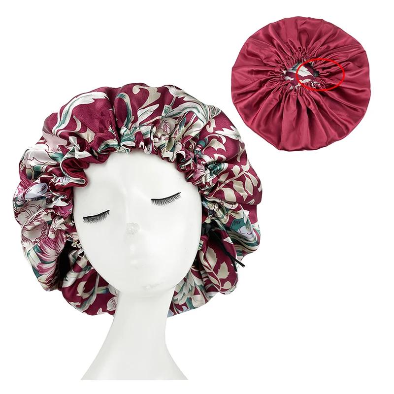 Gorro de dormir de noche para mujer, gorro con forro de satén, suave, Extra grande, para la cabeza, para el cuidado del cabello, Europa y América,