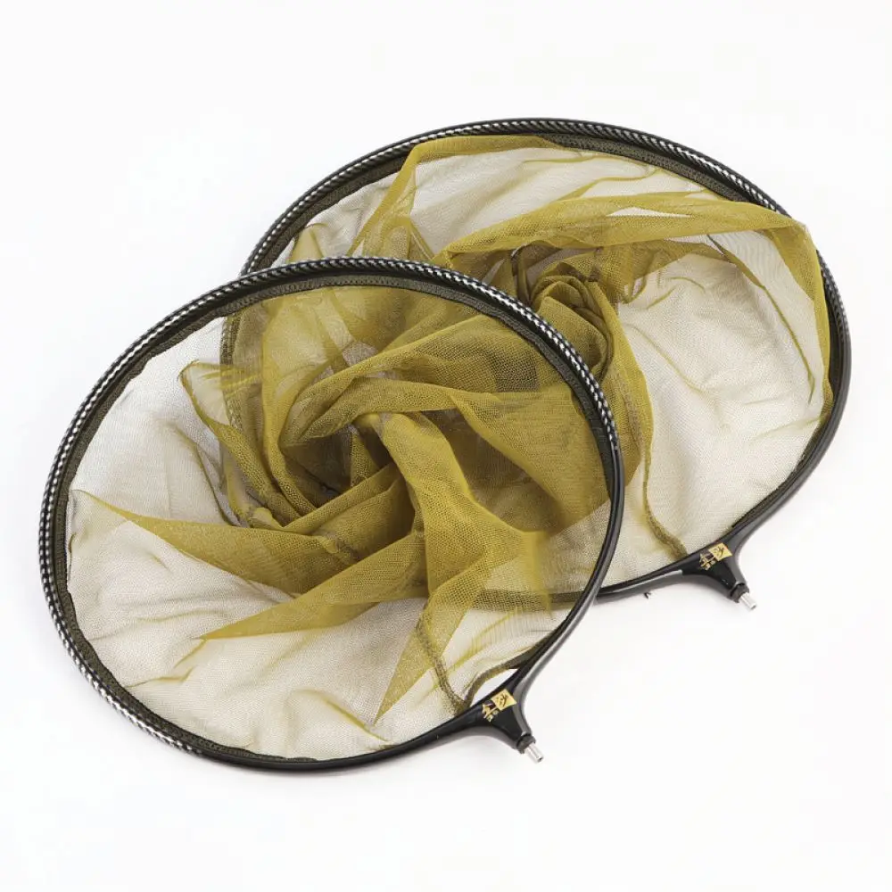Professional Fishing Net Head Lightweight Aluminum Alloy Quick Release Mesh Net For Competition Black Pit Catching Tool