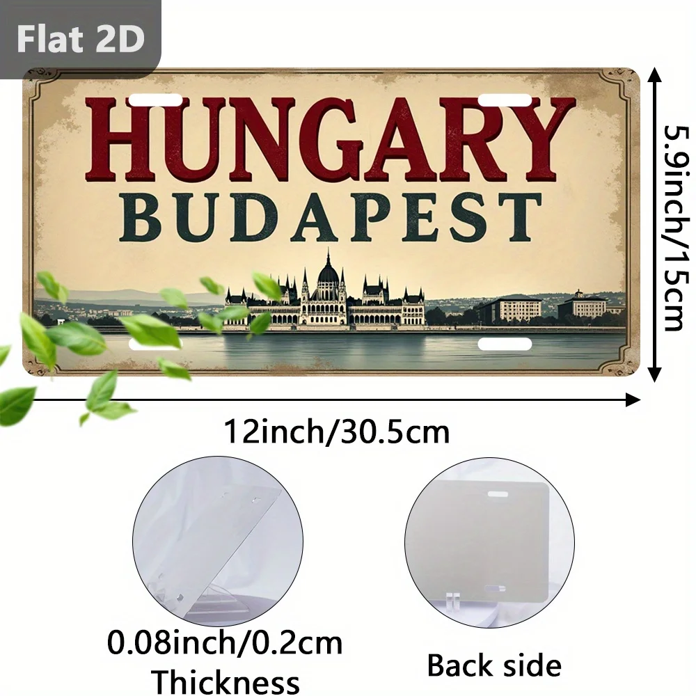 2D Flat, 1pc, Only for Decoration Decoration, Outdoor Signs & Wall Decor (30.48cm X 14.99cm), Hungary Budapest Parliament