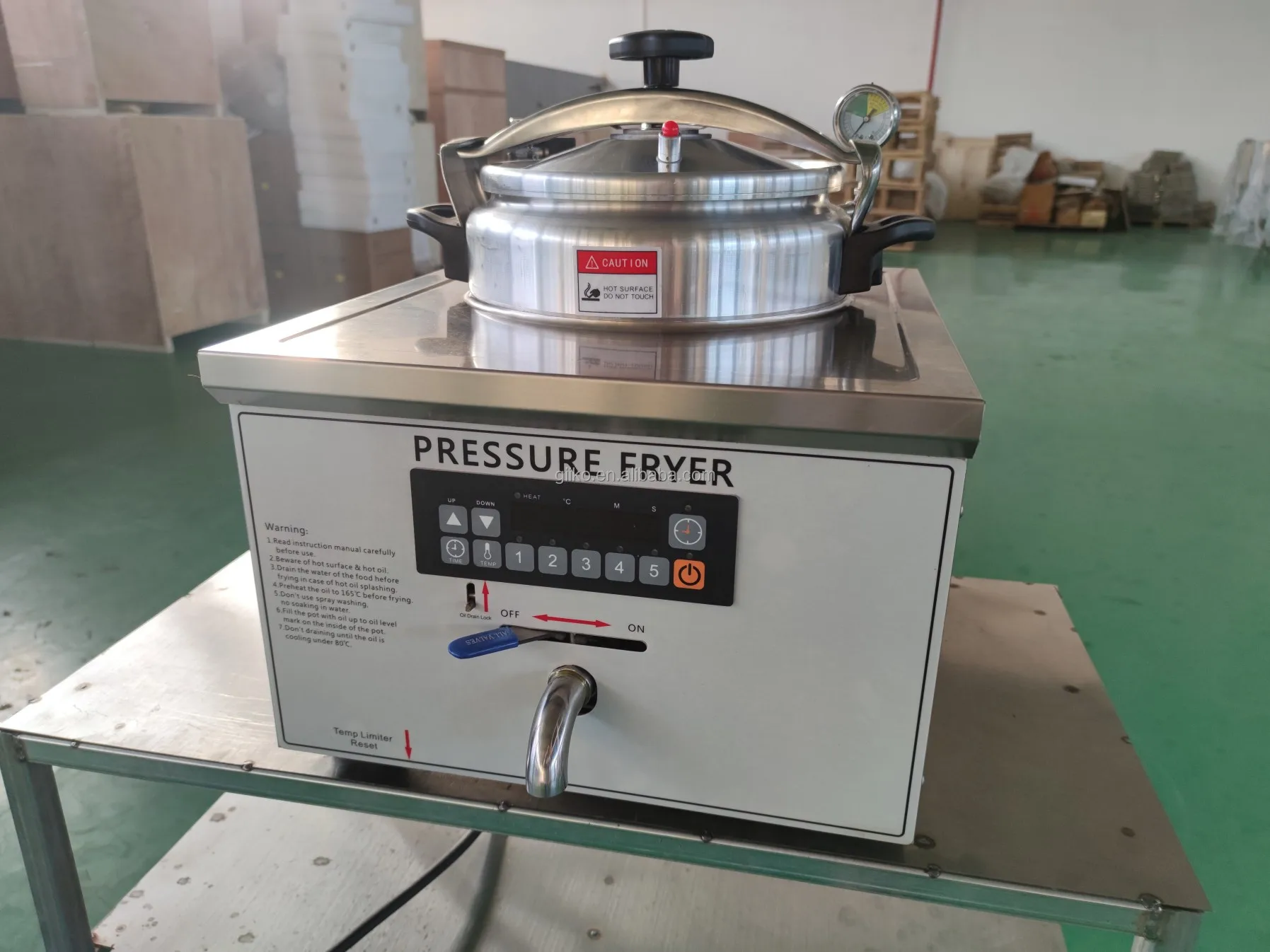 High Pressure Fried Chicken Commercial Electric Fryer Countertop Fryer Single Cylinder Fried Chicken Oven Large Capacity Fryer