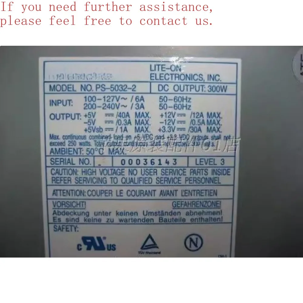 For Lite-On PS-5032-2 300W 350W Industrial Control Power Supply