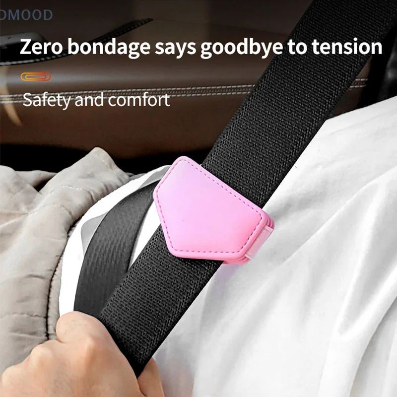 Clipes coloridos para cinto de segurança de carro, mini cintos de segurança magnéticos, limitador universal de couro pu, clipe fixo, acessórios para carro, interior 50x75mm