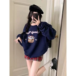 MEXZT Streetwear Print Sweatshirt Women Y2K Harajuku Oversized Fleece Hoodies Korean Vintage Thick Loose Casual Pullovers Tops