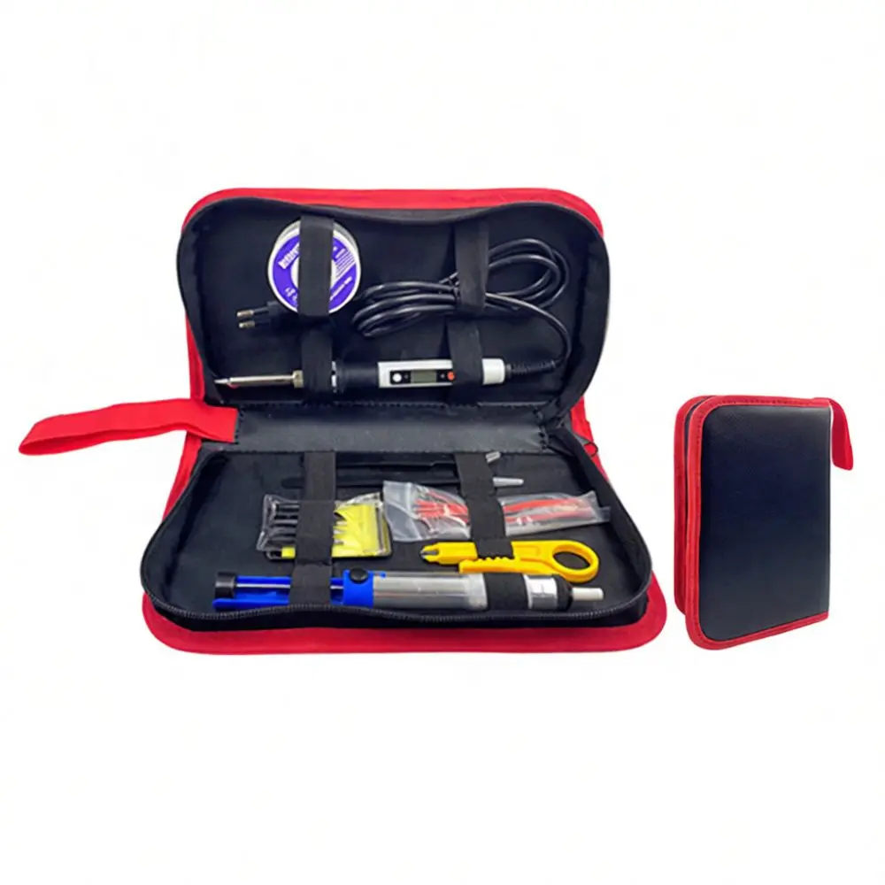 Compact Soldering Iron Carrying Pouch Durable Leather Tool Organizer Bag For Electronic Soldering Pen Maintenance Kits