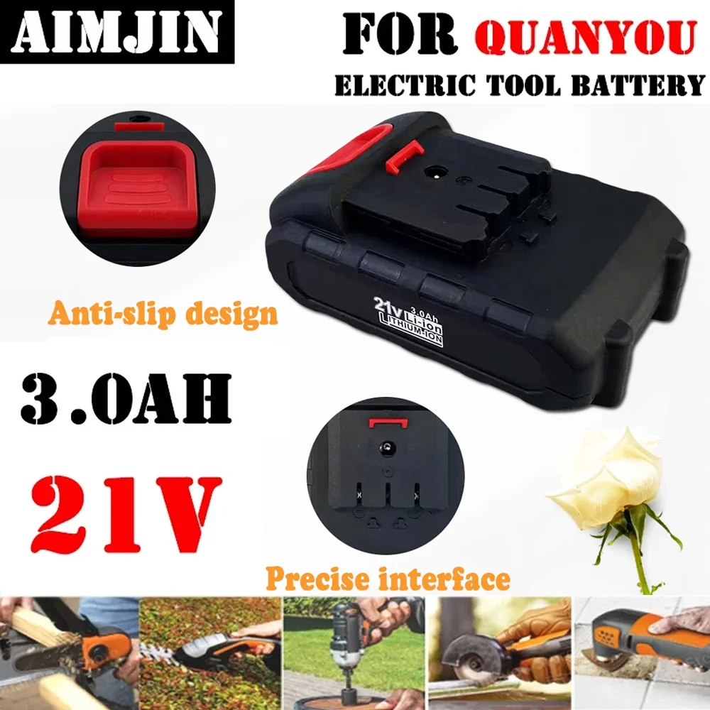 

2026 New 21V 3000mAh For Quanyou Lithium-ion Electric Tool Battery Suitable for Cutting machines, Drills, Saws