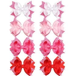 2Pcs 1piars Sweet  Bows Hair Clips For Girls Glitter Bowknot Hairpins Handmade Boutique Barrettes Headwear Hair Accessories