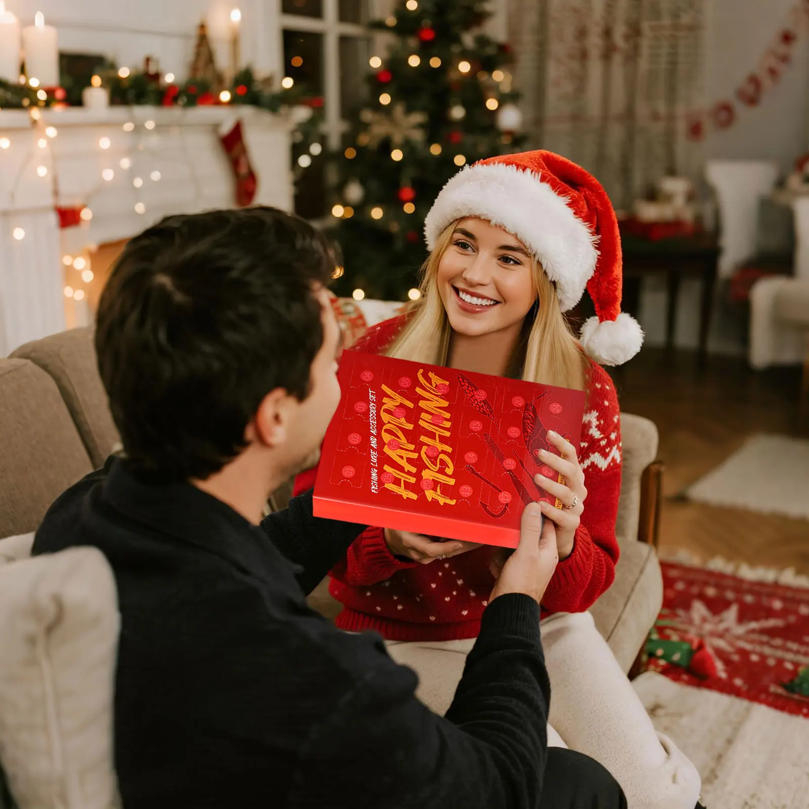 Compte à rebours du film 1968 2025, calendrier de l'avent de pêche pour hommes, adultes, pêcheurs, adolescents, compte à rebours pour noël, calendrier de l'avent, chaussettes