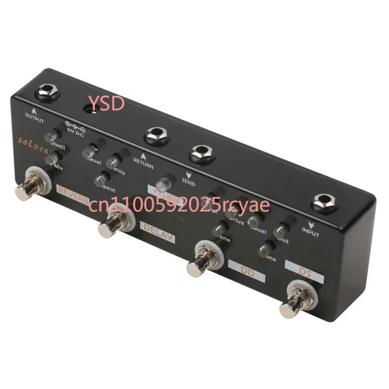 Audio SOL918 5-in-1 Multi Effect Pedal Combined Effect Guitar Pedal True Bypass Multi-in-one Combined Effect