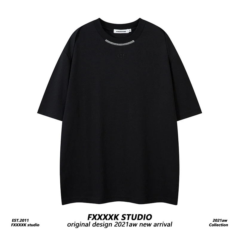 

Оригинальная модная футболка FXK в стиле колледж с вышивкой, забавная или стильная, оверсайз, универсальная, цветная...