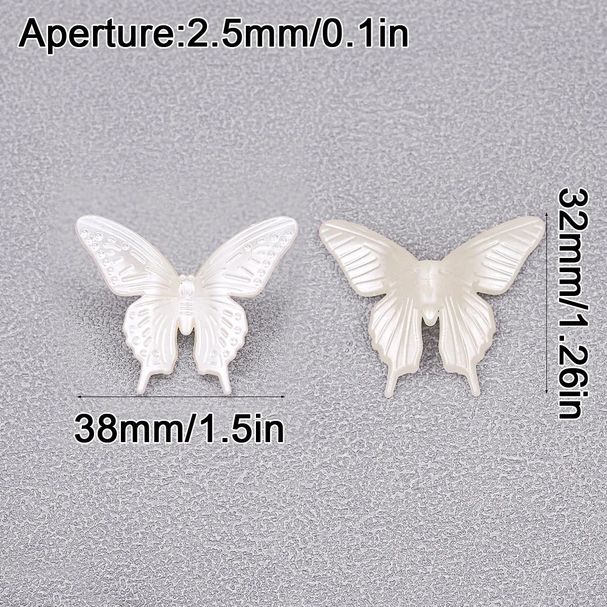 38-39mm Off-White Acrylic Butterfly Beads for DIY Jewelry Making Loose Beads for Bracelets Necklaces and Decorative Accessories