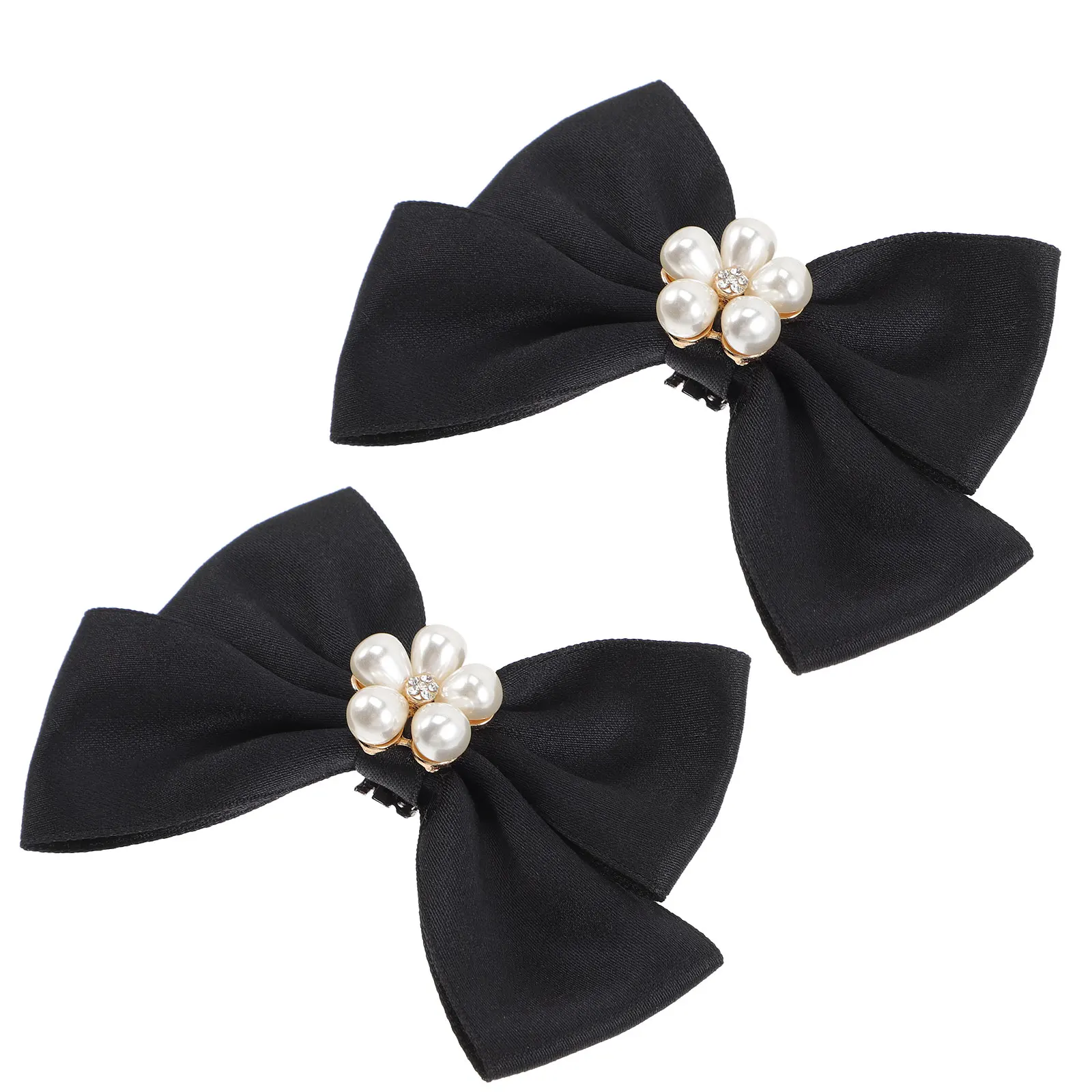 

Elegant Bow Clips Pearls Decor Lightweight Cloth Metal Shoe Accessories Wedding Party Accessories Women Shoe Decor