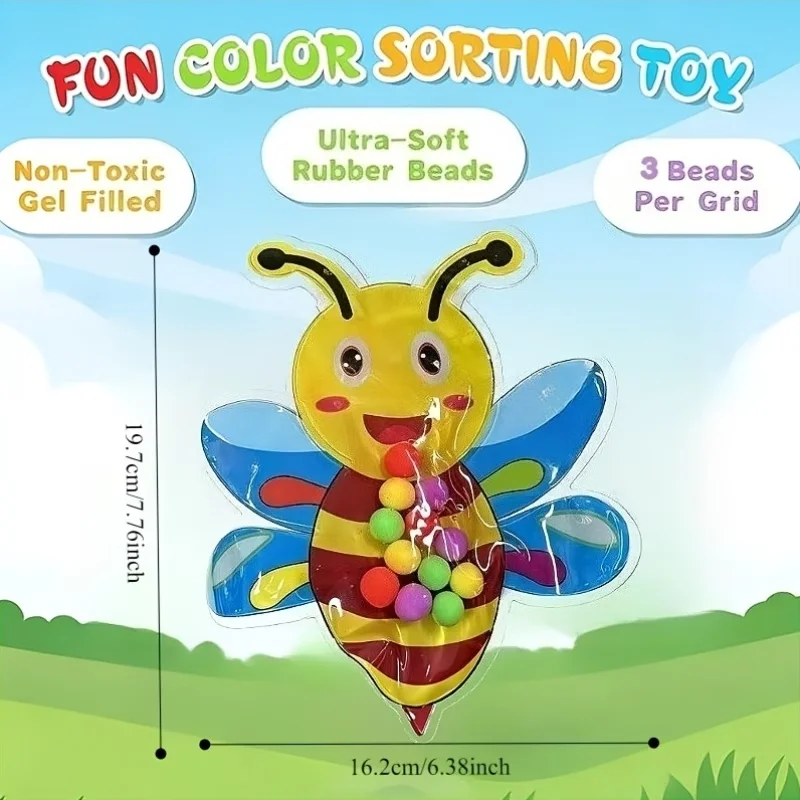 Montessori Bee Color Sorting Sensory Toy Kids Boy Educational Learning Teenager Decompression Gift Fine Motor Skills Development