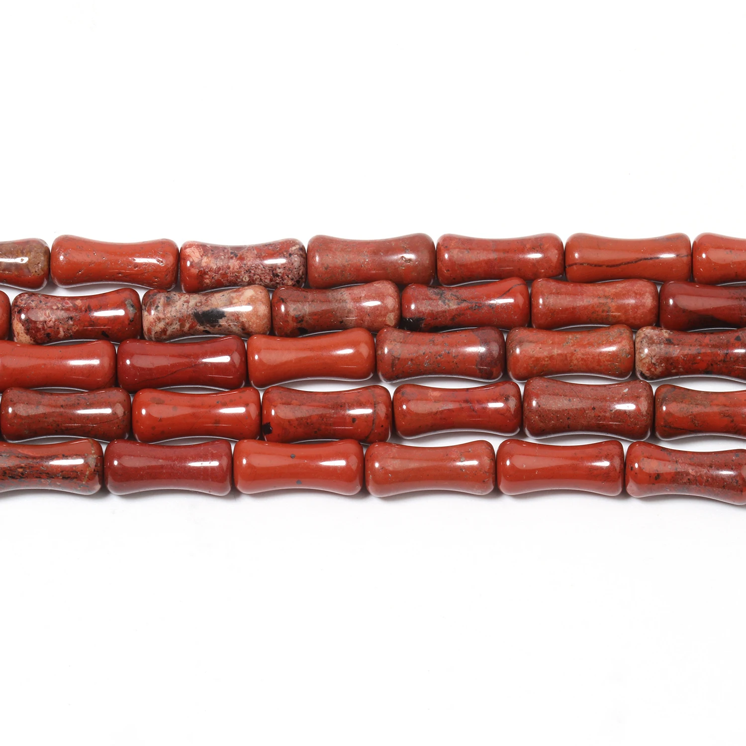 12x5mm AA Redstone Bamboo Joint Shape Bead Natural Stone Loose Beads for Jewelry Making DIY Charms Bracelets Accessories 15\'\'