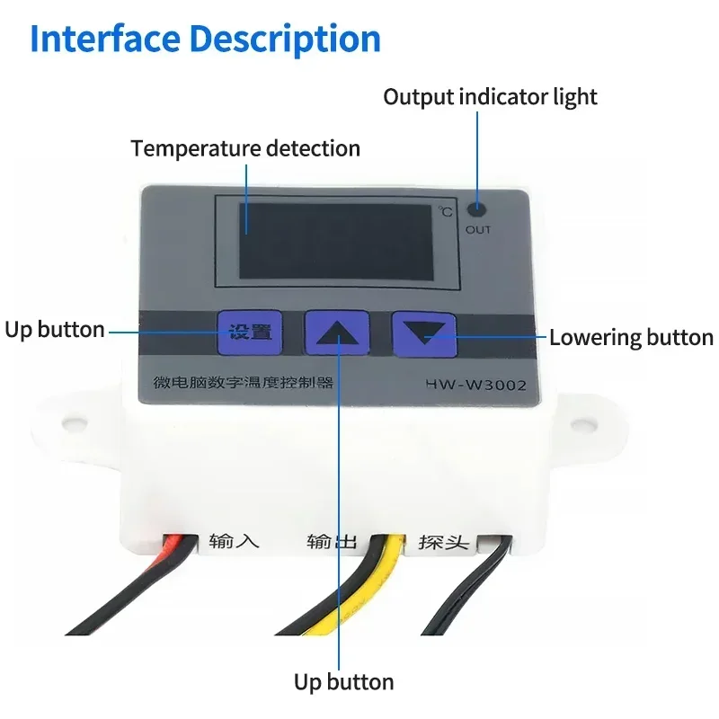 5/20 PCS XH-W3002 Microcomputer Digital Temperature Controller Temperature Control Switch Temperature Controller Digital Display