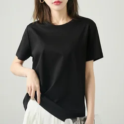 MRMT 2026 Brand New Women t Shirt t-Shirt For Female Pure Cotton Solid Color Short-Sleeved Women's T-Shirt Round Neck Loose Top
