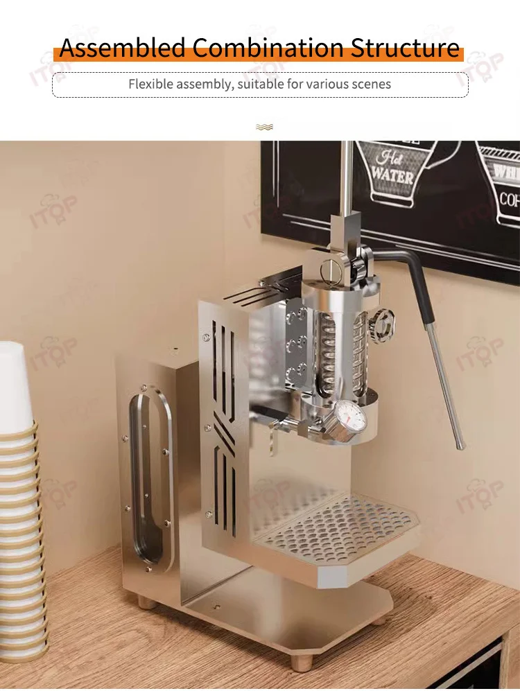 ITOP HPEM-BH2 Handpresse, Espressomaschine, Wandmontage, optional, 1–16 Bar Extraktionskaffeemaschine, elektrische Heizung, 220 V