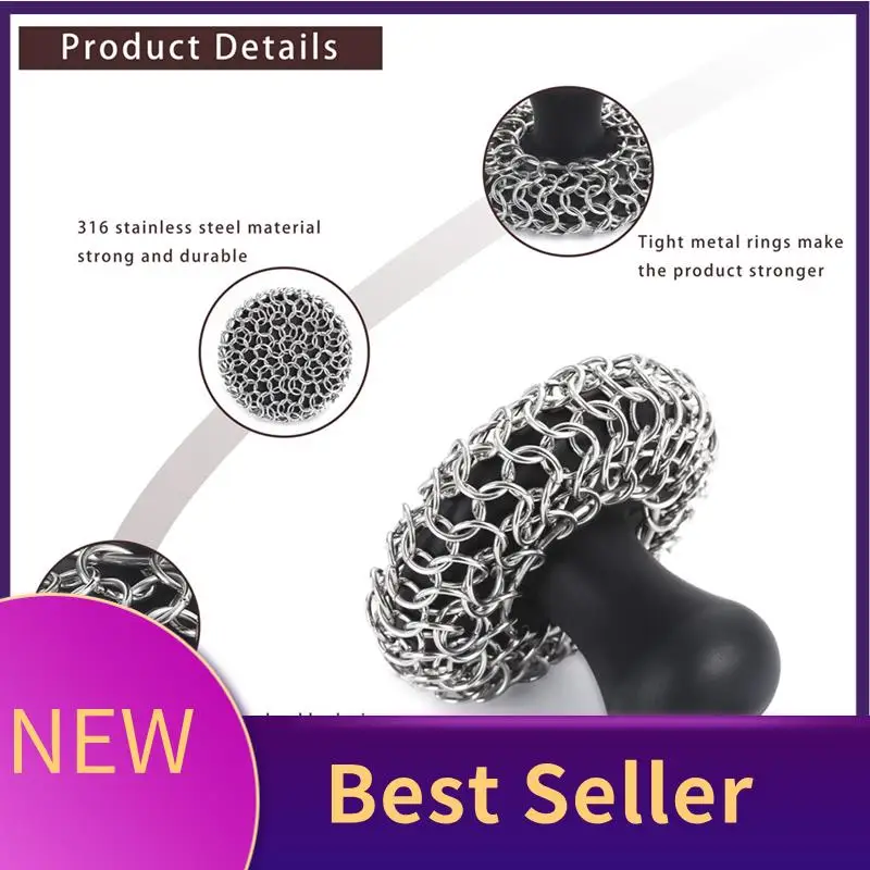 

Скруббер для чугуна и кольчуга + скребок для сковороды, очиститель сковороды из нержавеющей стали, скребок для чугунных сковородок, прочный черный