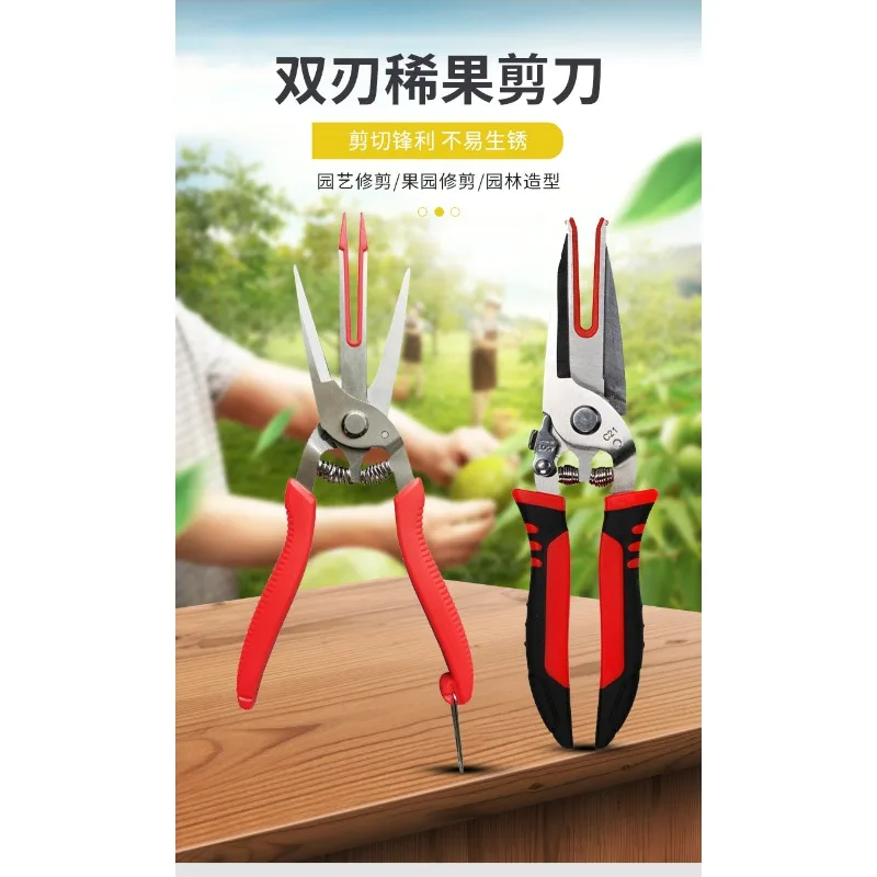 

Garden Tools Double-edged Apple Picking Scissors Kiwi Pear Fruit Tree Double-edged Thin Fruit Flower Scissors Gardening Tools