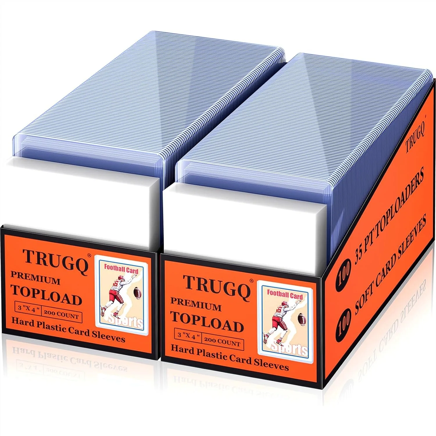 

400 Card Sleeves Top Loads For Cards 3X4 Baseball Card Protectors Toploaders Hard Plastic For Trading Game Sports Football Cards 200 Hard Protectors 200 Soft Sleeves