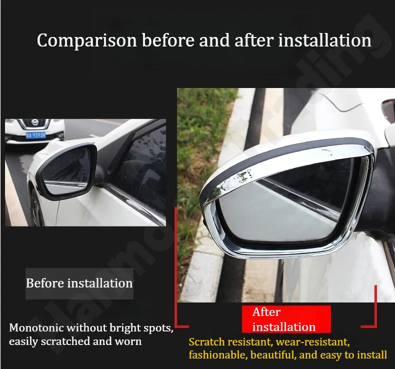 for Nissan Altima/Sylphy 2019-2025 Rearview mirror rain eyebrows/reverse mirror rain blocking frame/exterior decorative items
