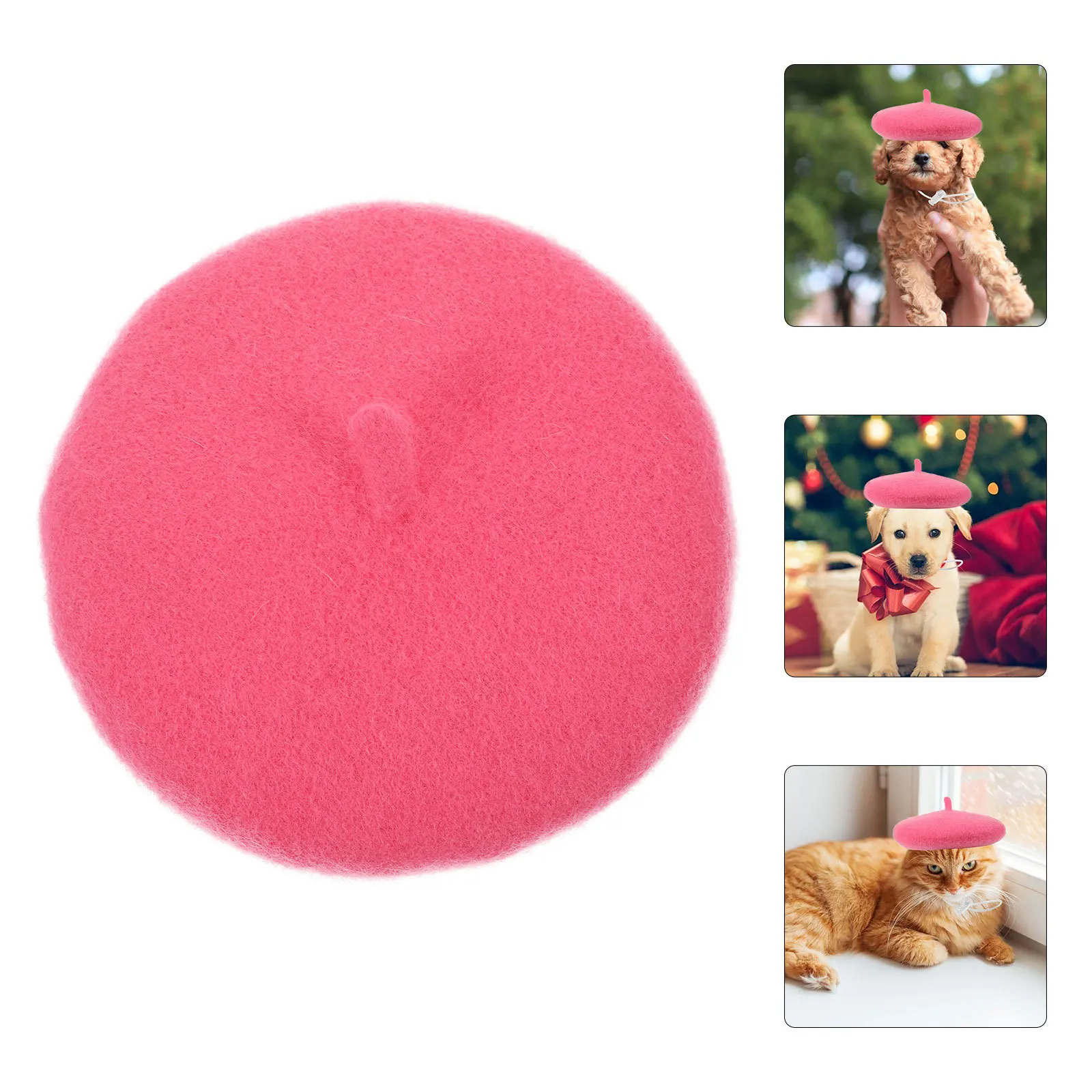 

Pet Hat For Dogs Cats Cute Beret Style Adjustable Party Costume Accessory Lightweight Dog Cat Headwear Carnival Birthday