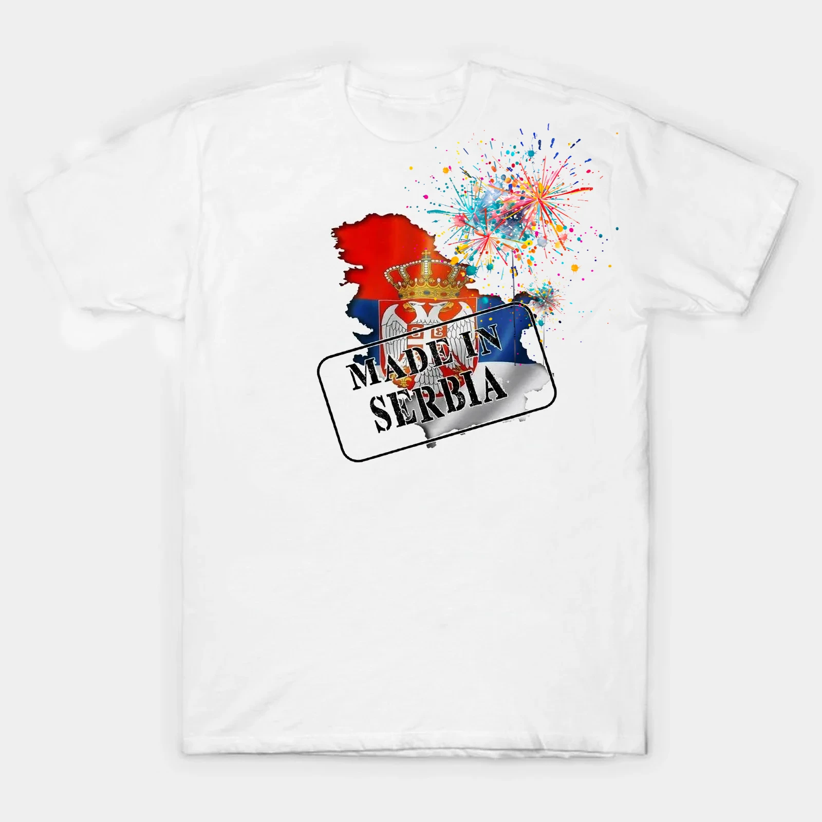 

Serbian Flag and Map Nation Pride Made In Serbia T-Shirt 100% Cotton O-Neck Summer Short Sleeve Casual Mens T-shirt Size S-3XL