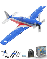 Volantex New P51D Mustang RC Plane 2.4Ghz 4CH 400mm Wingspan One-Key Aerobatic RTF RC Fighter Warbird Plane