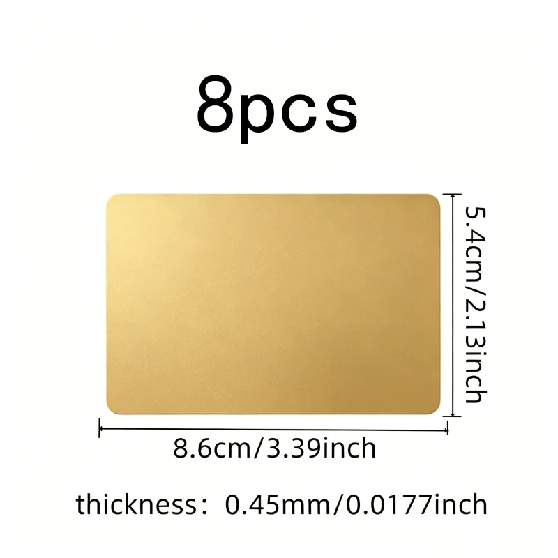 8 pcs 0.45mm Laser Engraving Cards for Metal ID Tags, Durable Scratch Resistant, Perfect for Laser Marking