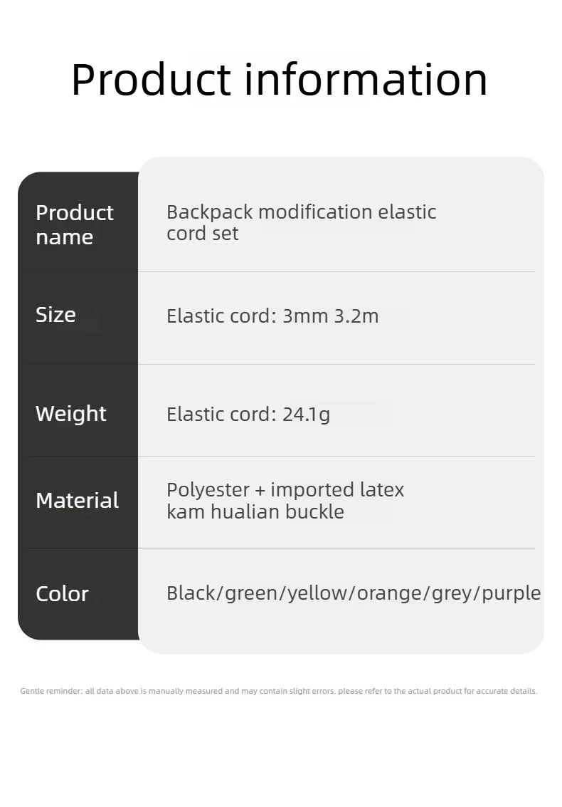 18-teiliges Outdoor-Rucksack DIY Elastisches Kordel-Set Bungee-Seil-Set Wanderrucksack-Modifikationssystem Erweiterungsgurte Zubehör – Detail 9