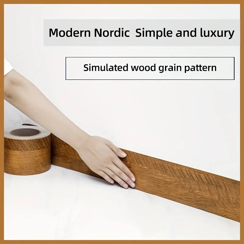 Self-Adhesive Waistline Skirting Sticker Durable And Natural Wood Texture Wood Grain Skirting Board Wall Sticker Self-Adhesive
